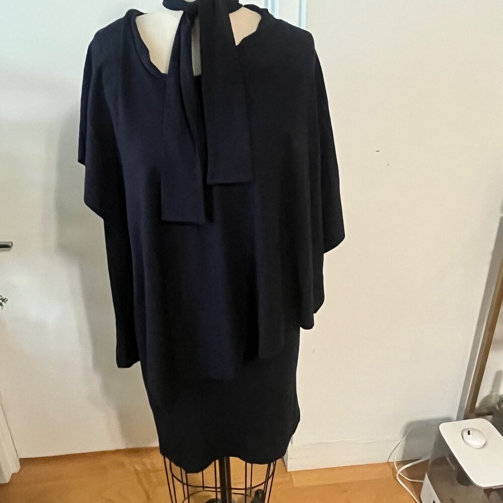 COS Navy Asymmetric Cape Dress‎ Size XS